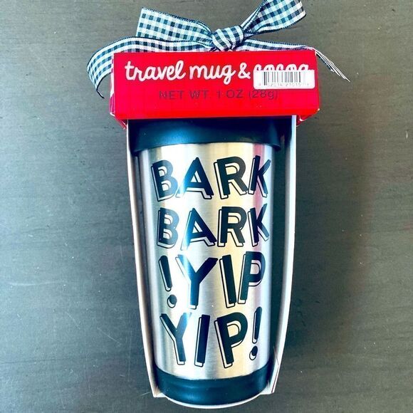 Dog Bark Bark Yip Yip Stainless Travel Mug - Picture 1 of 2